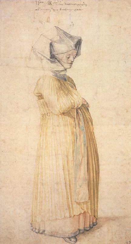 Albrecht Durer A Nuremberg lady Dressed to go to Church Spain oil painting art